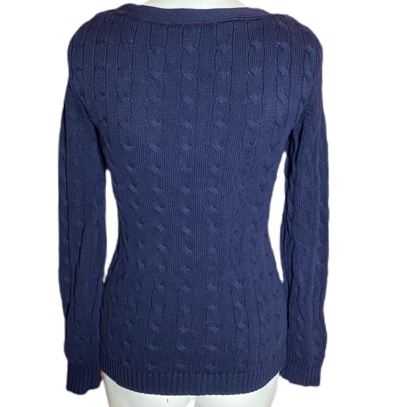 Lauren Ralph Lauren Cable-knit Button Sweater Navy - Picture 6 of 9